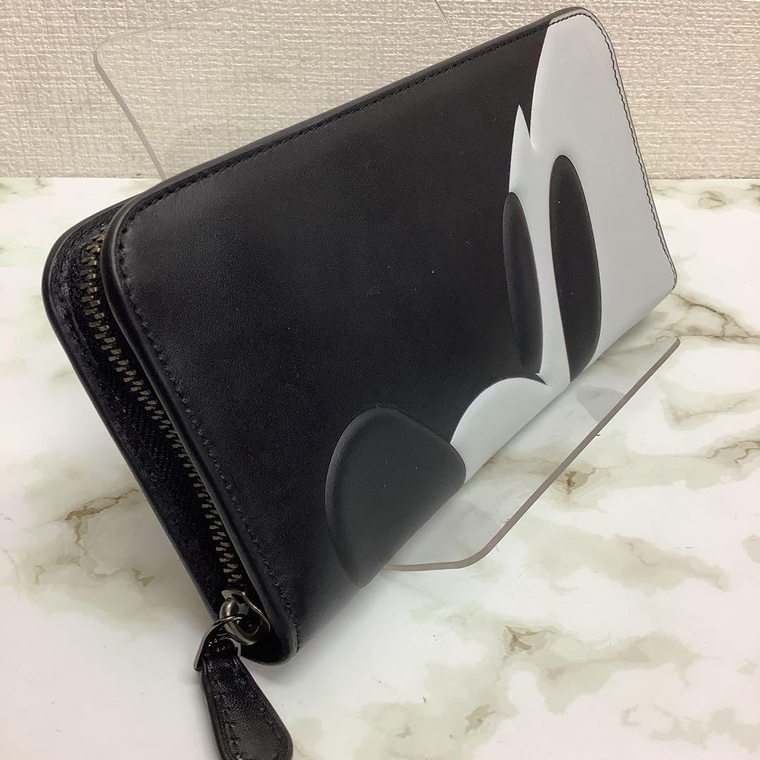 新品　レア　コーチ　COACH レザー　ミッキー　ディズニー　長財布　黒