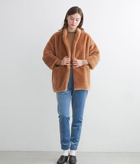 極美品　近年　トラディショナルウェザーウェア　フェイクファーコート　34