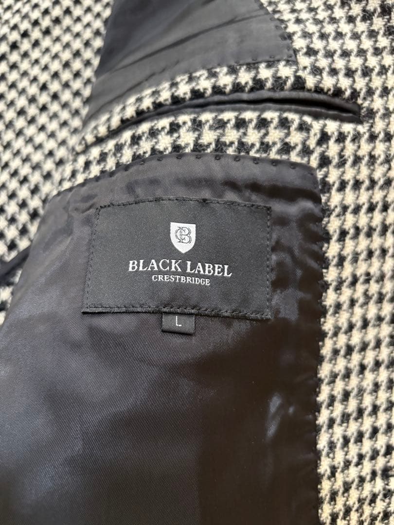 未使用に近い　ブラックレーベルクレストブリッジ　ウールツイード　ハウンドトゥース