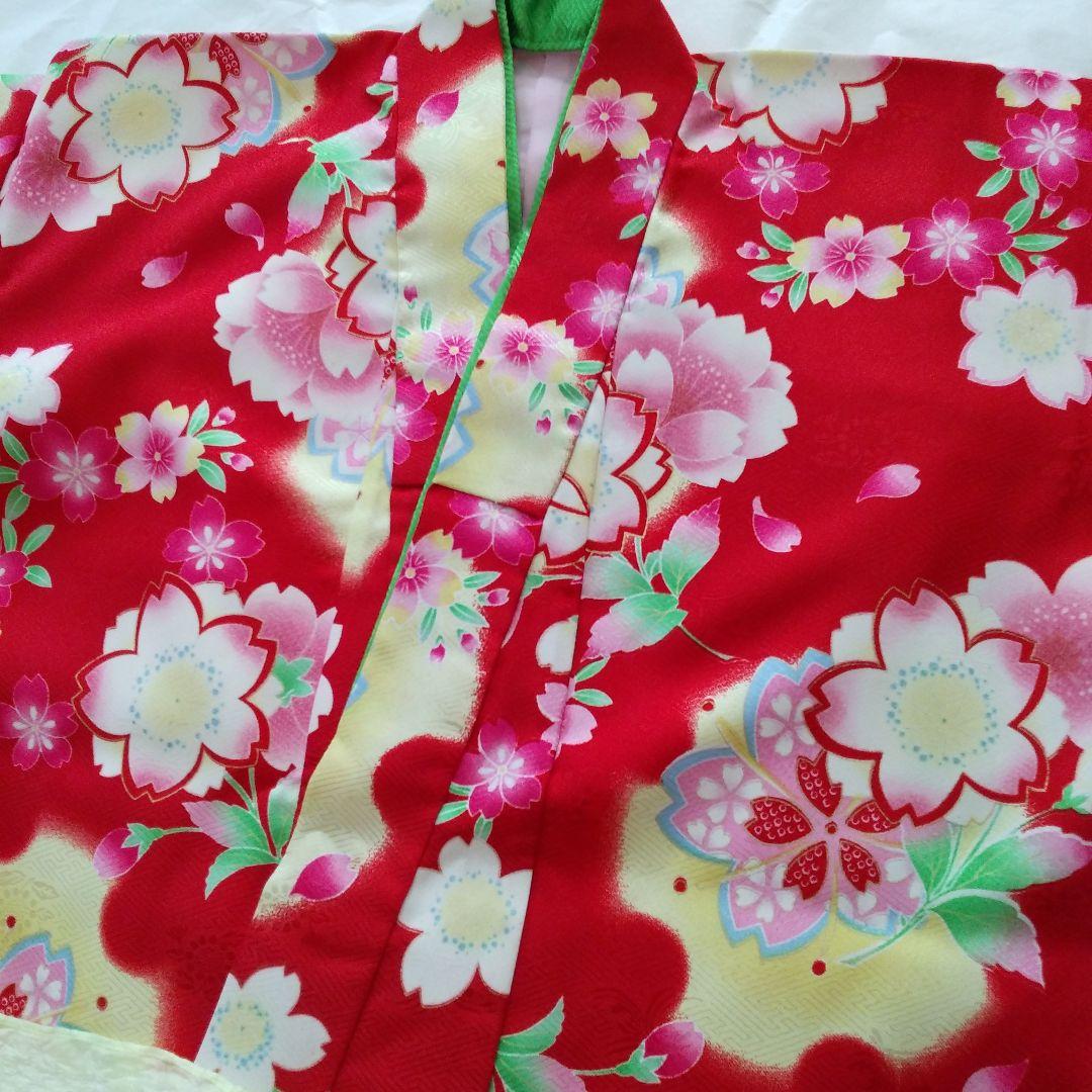 七五三 7歳　袋帯　長襦袢　草履　バック　はこせこ　髪飾り