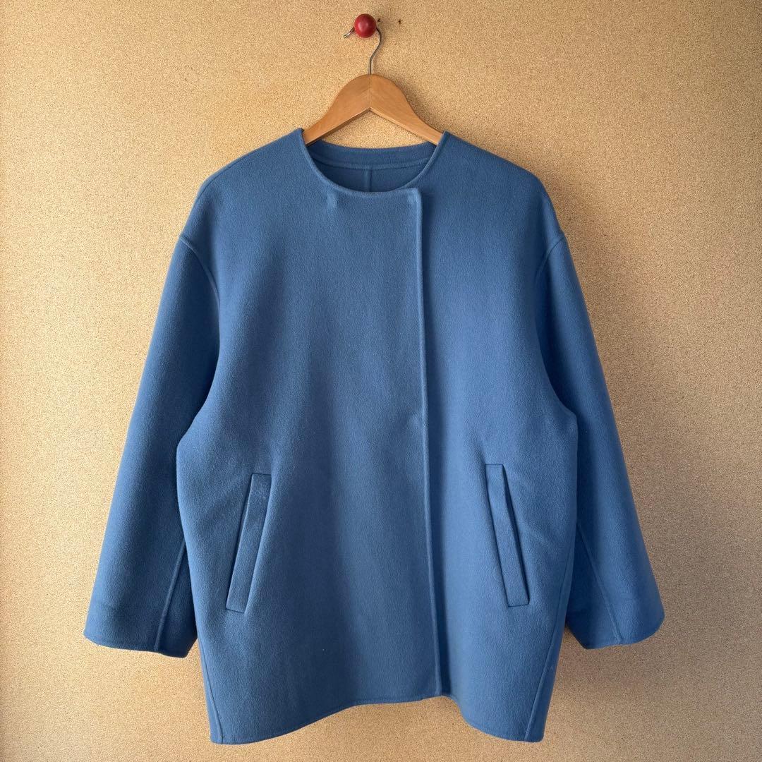 人気 スローブイエナ ハミルトン ダブルフェイスショートコート ライトブルー