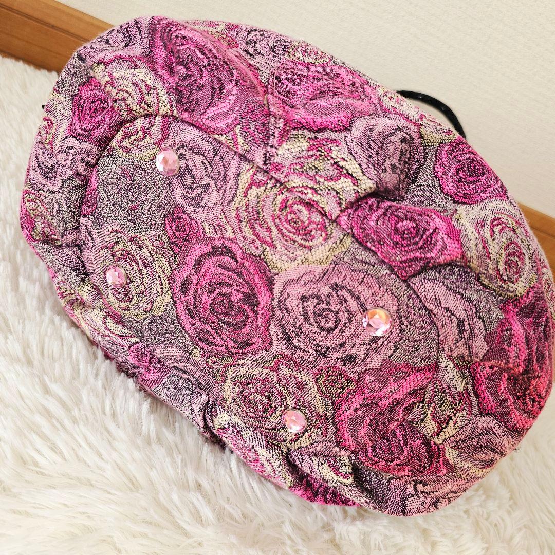 新品 Think Bee! ネバーエンディング ローズ ビジュー バッグ ピンク