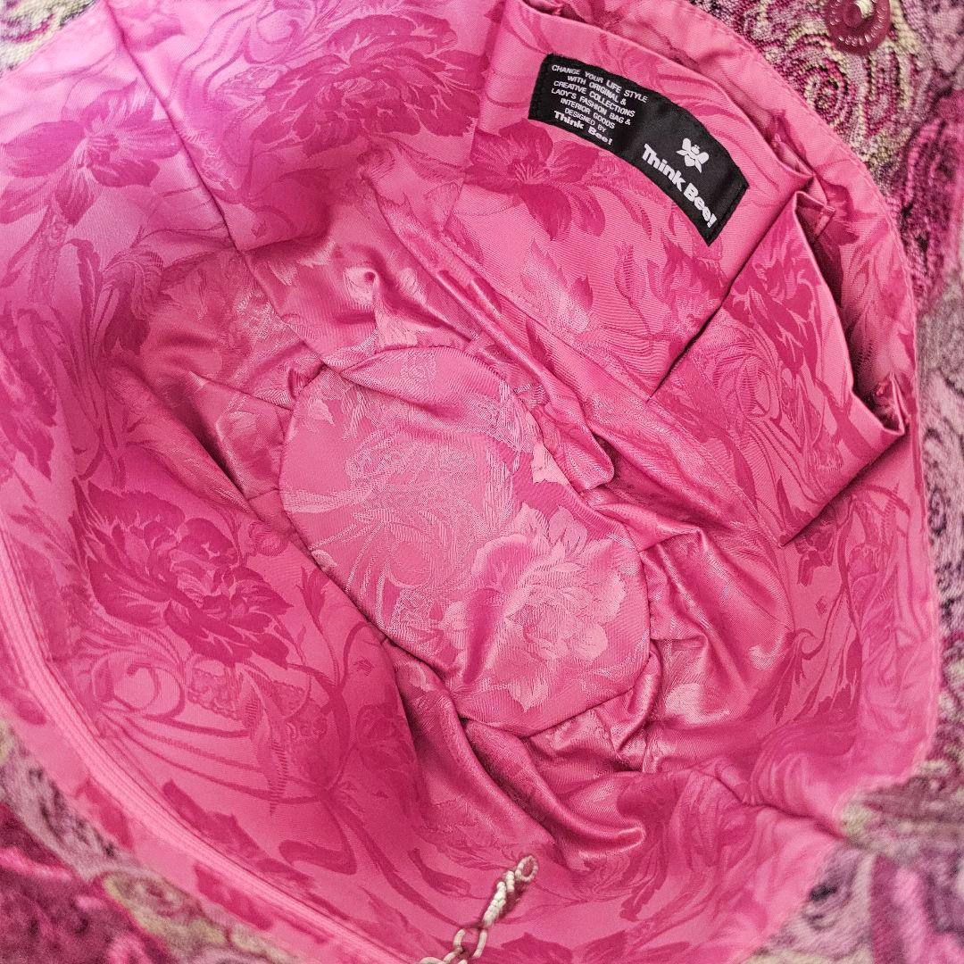 新品 Think Bee! ネバーエンディング ローズ ビジュー バッグ ピンク