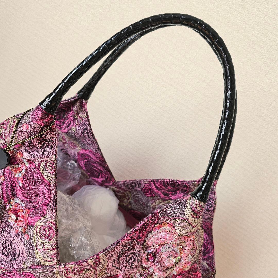 新品 Think Bee! ネバーエンディング ローズ ビジュー バッグ ピンク