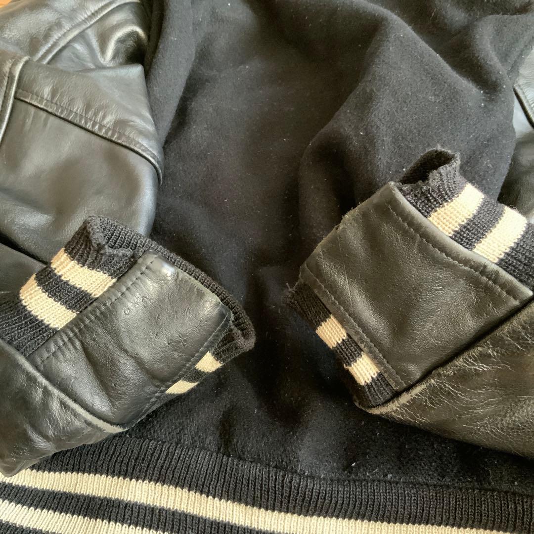 70s Golden Bear スタジャン 白タグ USA製 ブラック S