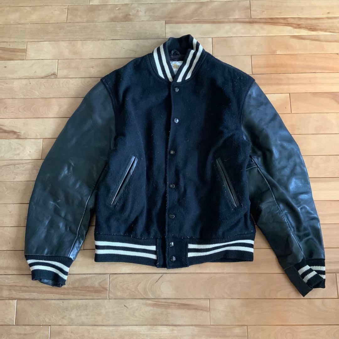 70s Golden Bear スタジャン 白タグ USA製 ブラック S