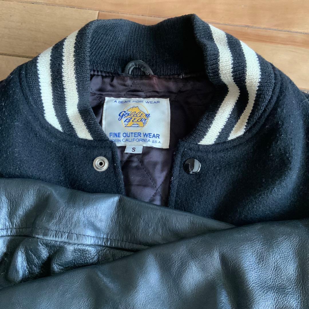 70s Golden Bear スタジャン 白タグ USA製 ブラック S