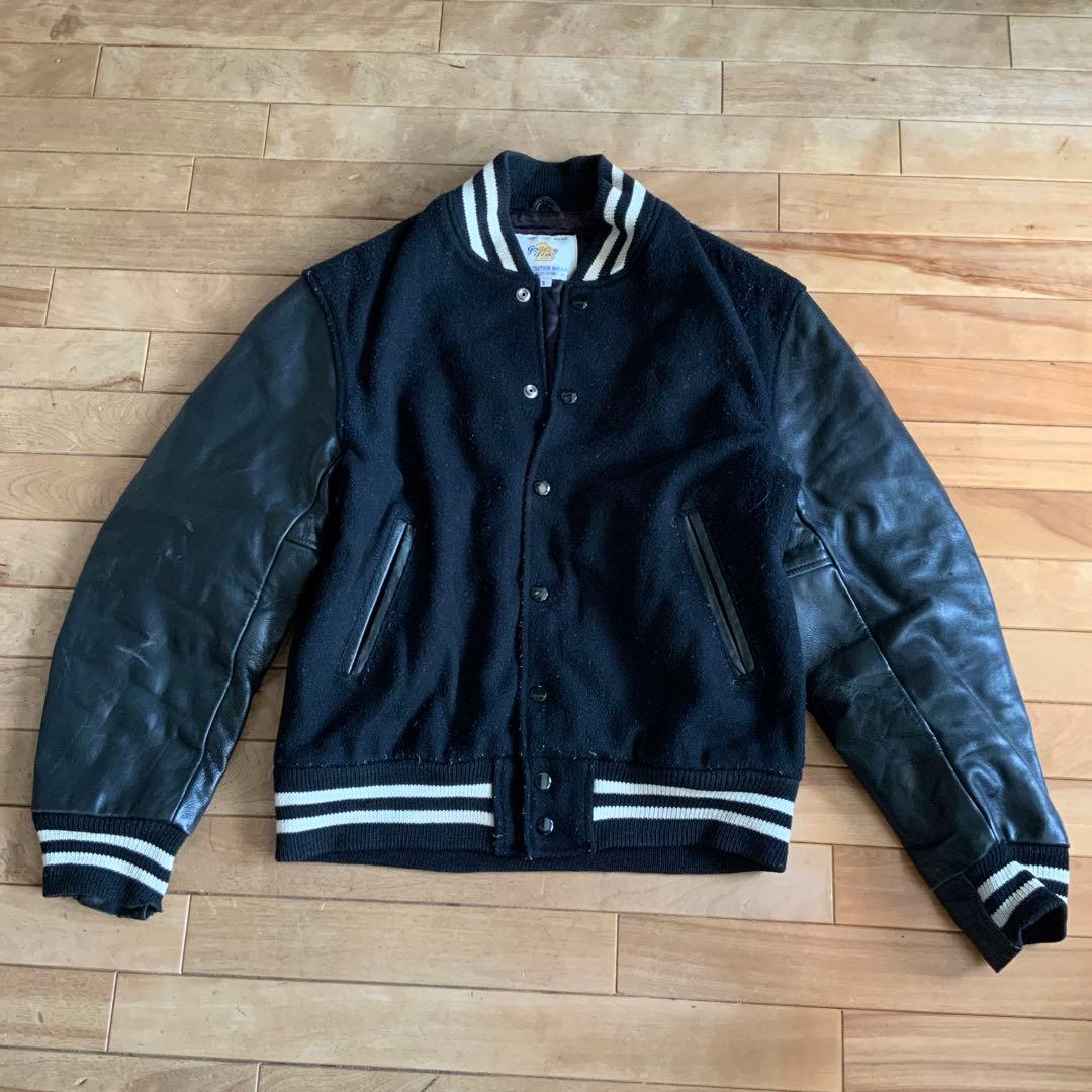 70s Golden Bear スタジャン 白タグ USA製 ブラック S