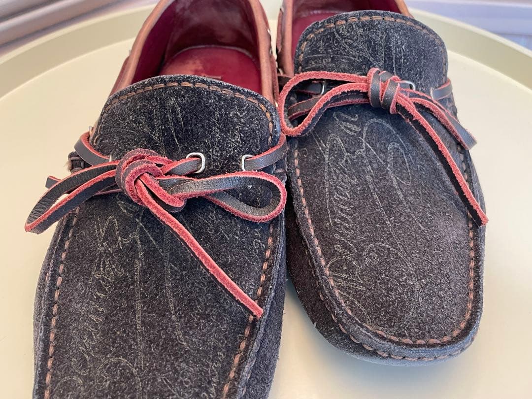 ベルルッティ カリグラフィ スエードレザー ドライビングシューズ スリッポン