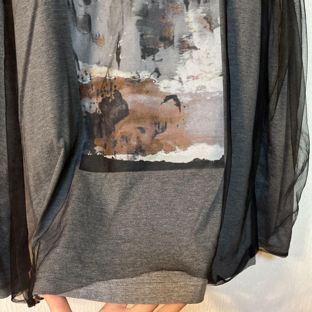 LOHEN チュールレイヤードジオメトリープリントTシャツ　訳あり