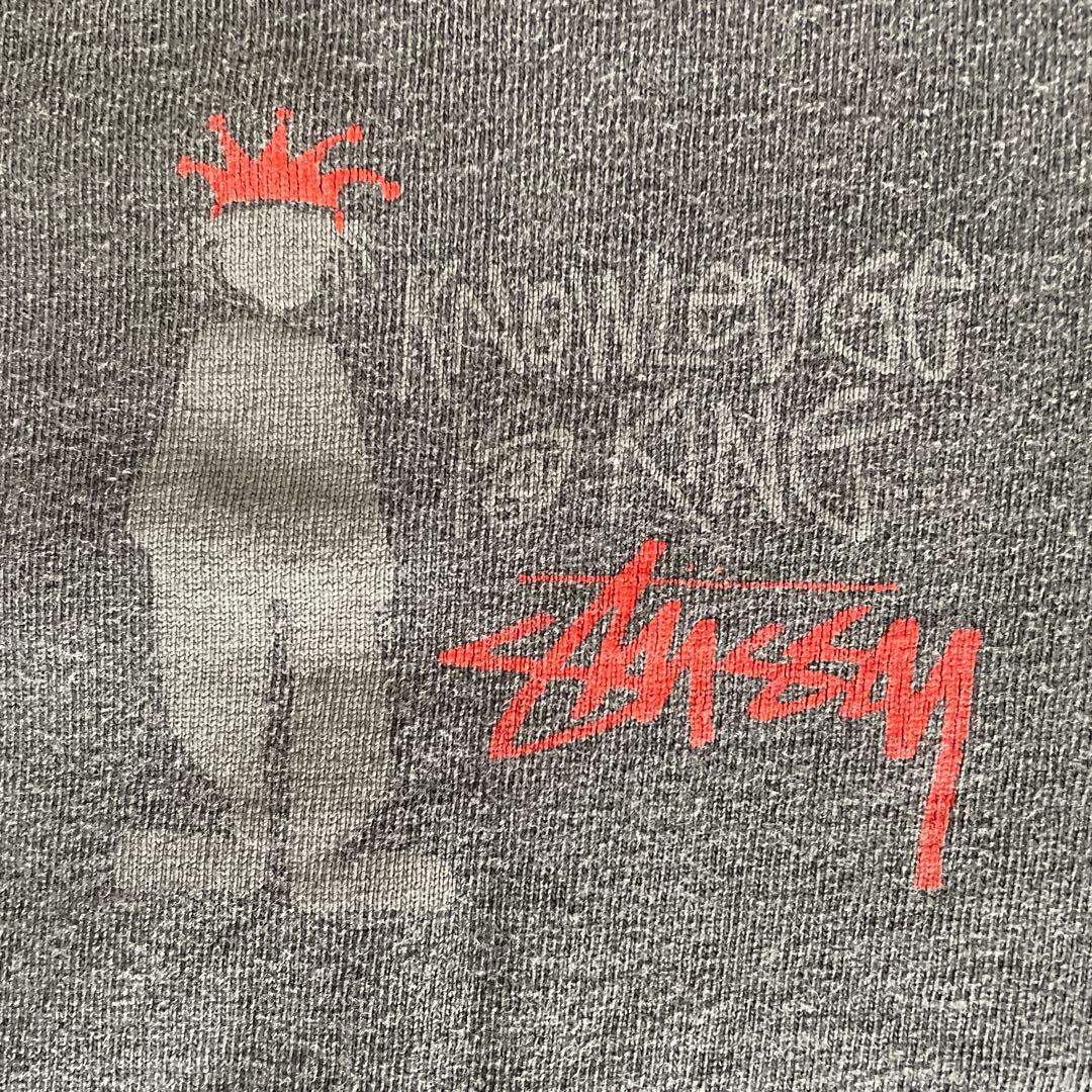 Old Stussy 80年台後期 黒タグ シャドウマン黒色Tシャツ Lサイズ