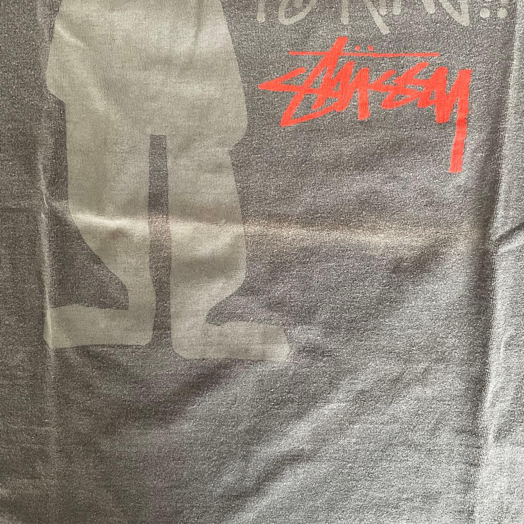 Old Stussy 80年台後期 黒タグ シャドウマン黒色Tシャツ Lサイズ