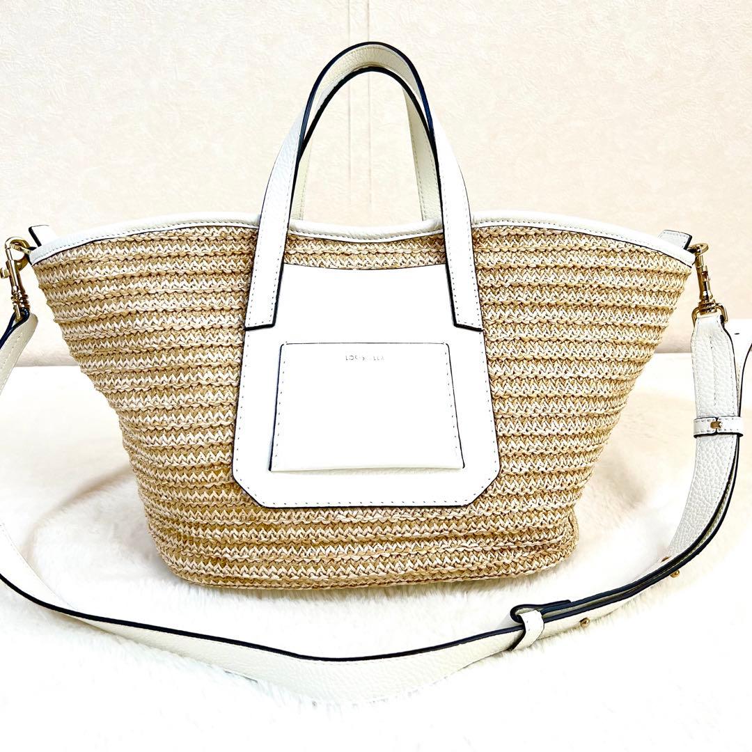 美品✨ロリステッラ かごバッグ 2WAY ショルダーバッグ ハンドバッグ 白