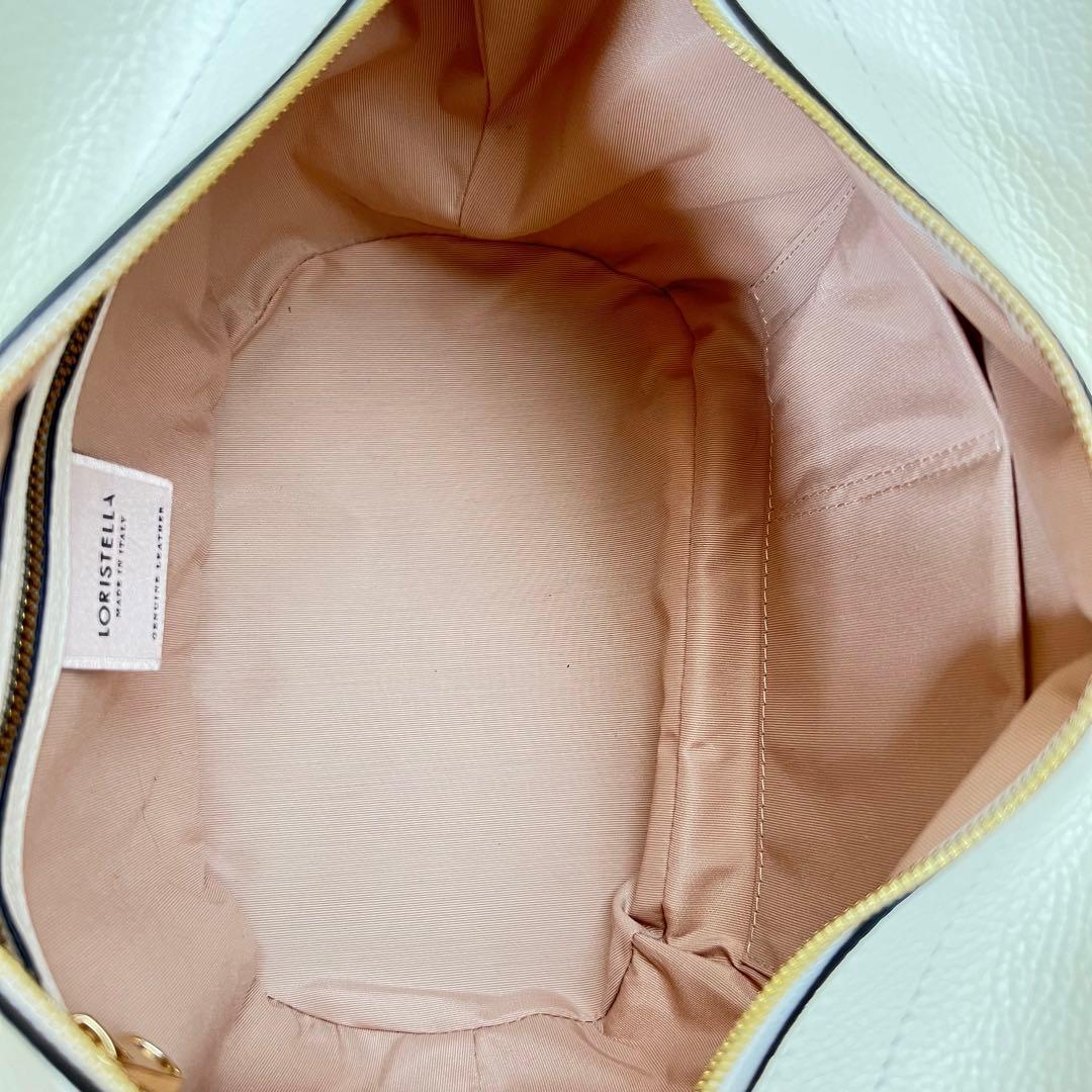美品✨ロリステッラ かごバッグ 2WAY ショルダーバッグ ハンドバッグ 白