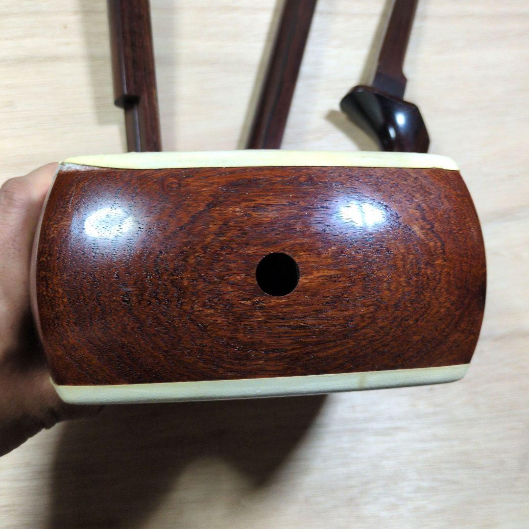 日本橋 鶴屋三絃店 三味線　東地唄　紫檀　皮破れ　和楽器