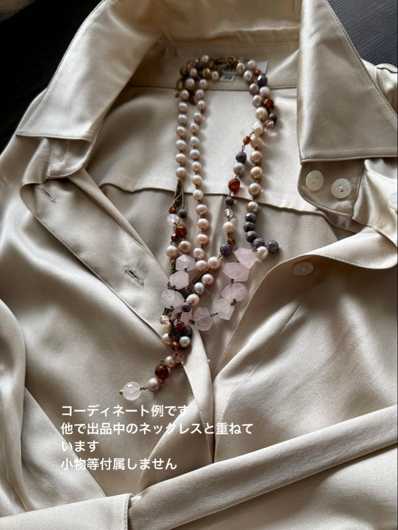 ゆ*み様 美品ドナテラペリーニ　ピンク系半貴石　パールネックレス　pellini