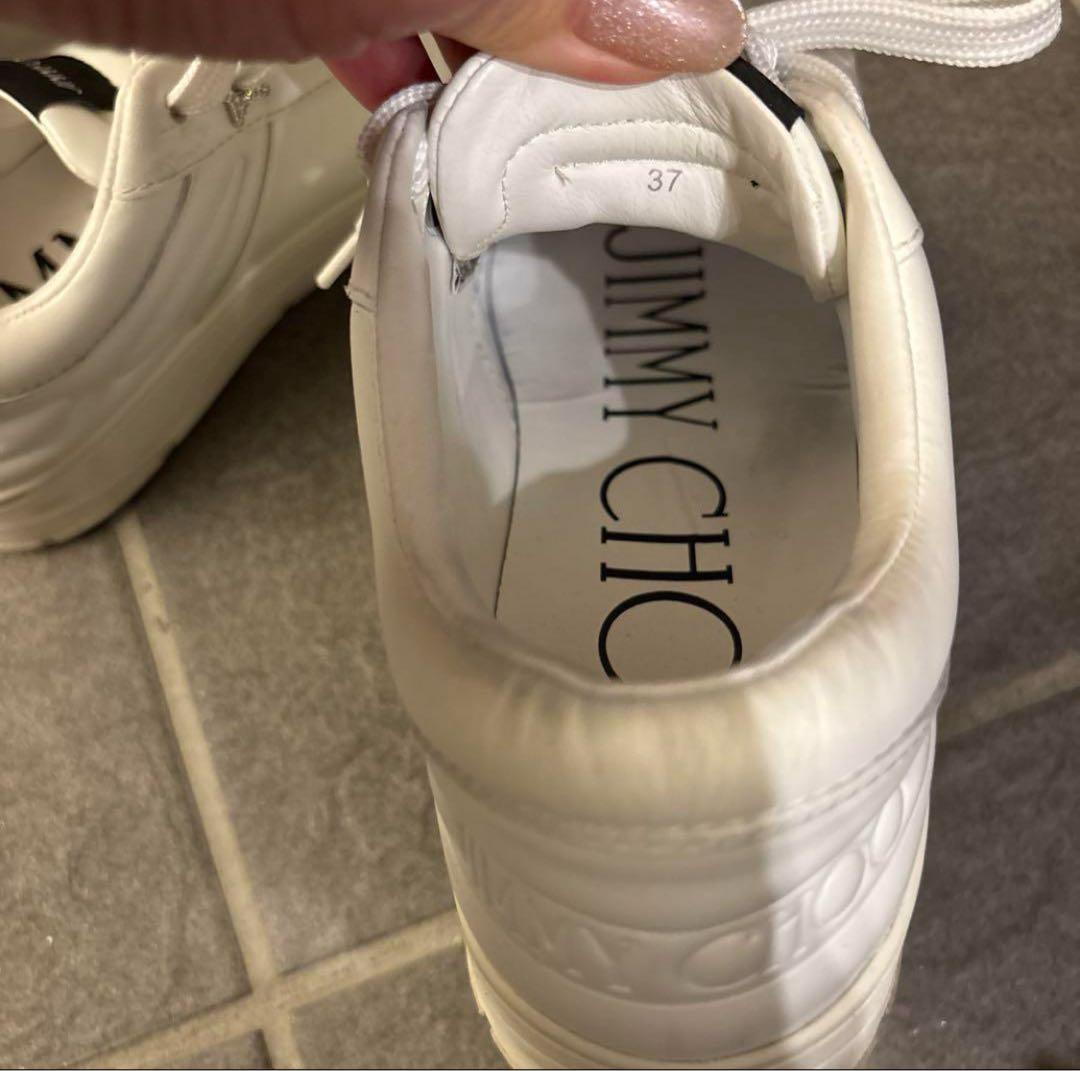★JIMMY CHOO★ ジミーチュウ スタースタッズ 白スニーカー 37