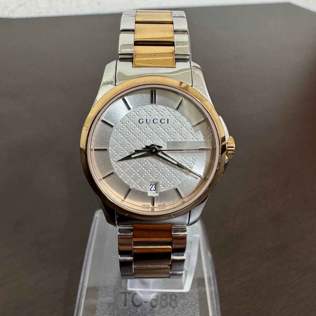 稼働品　GUCCI Gタイムレス シルバー ゴールド 時計 レディース