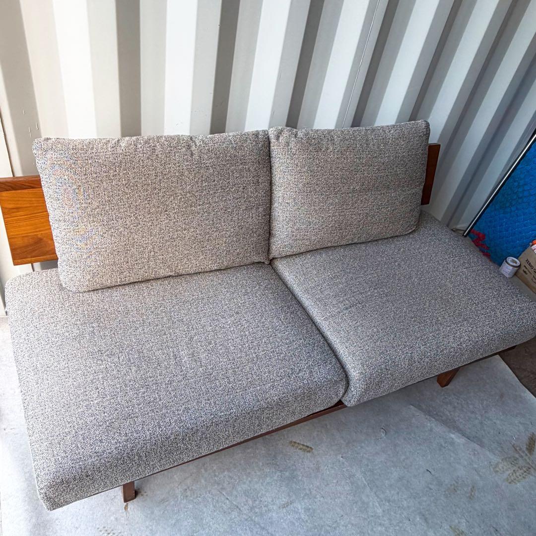 取付無料！シギヤマ家具 天然木ナチュラルファブリックリビングダイニングソファ✨