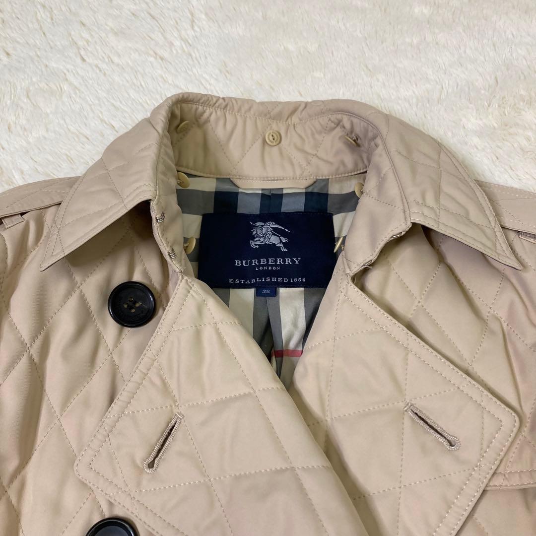 BURBERRY LONDON キルティング トレンチコート ノバチェック 38