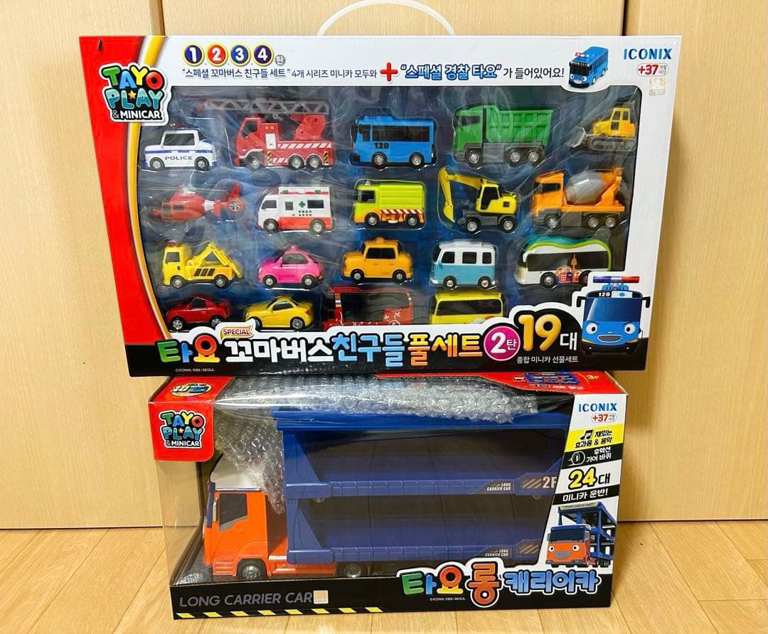 【１月末出品停止予定】ちびっこバス　タヨ　ミニカー　キャリアカーセット　TAYO