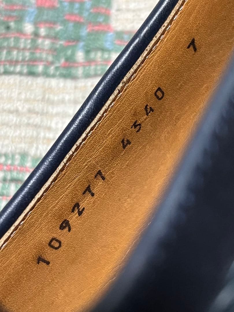 中古Berwickネイビー スエード タッセルローファーUK7 バーウィック