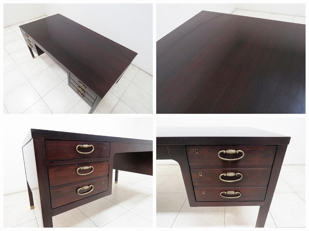 ヒッコリーチェア デスク 両袖机 マホガニー材 エグゼクティブ プレジデント