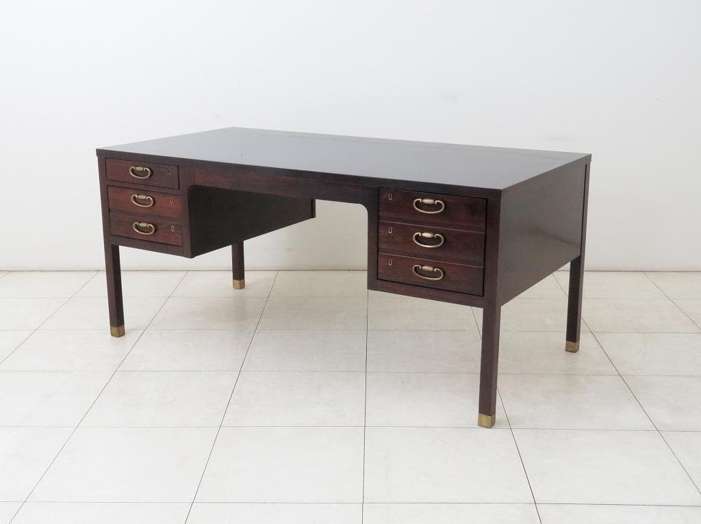 ヒッコリーチェア デスク 両袖机 マホガニー材 エグゼクティブ プレジデント