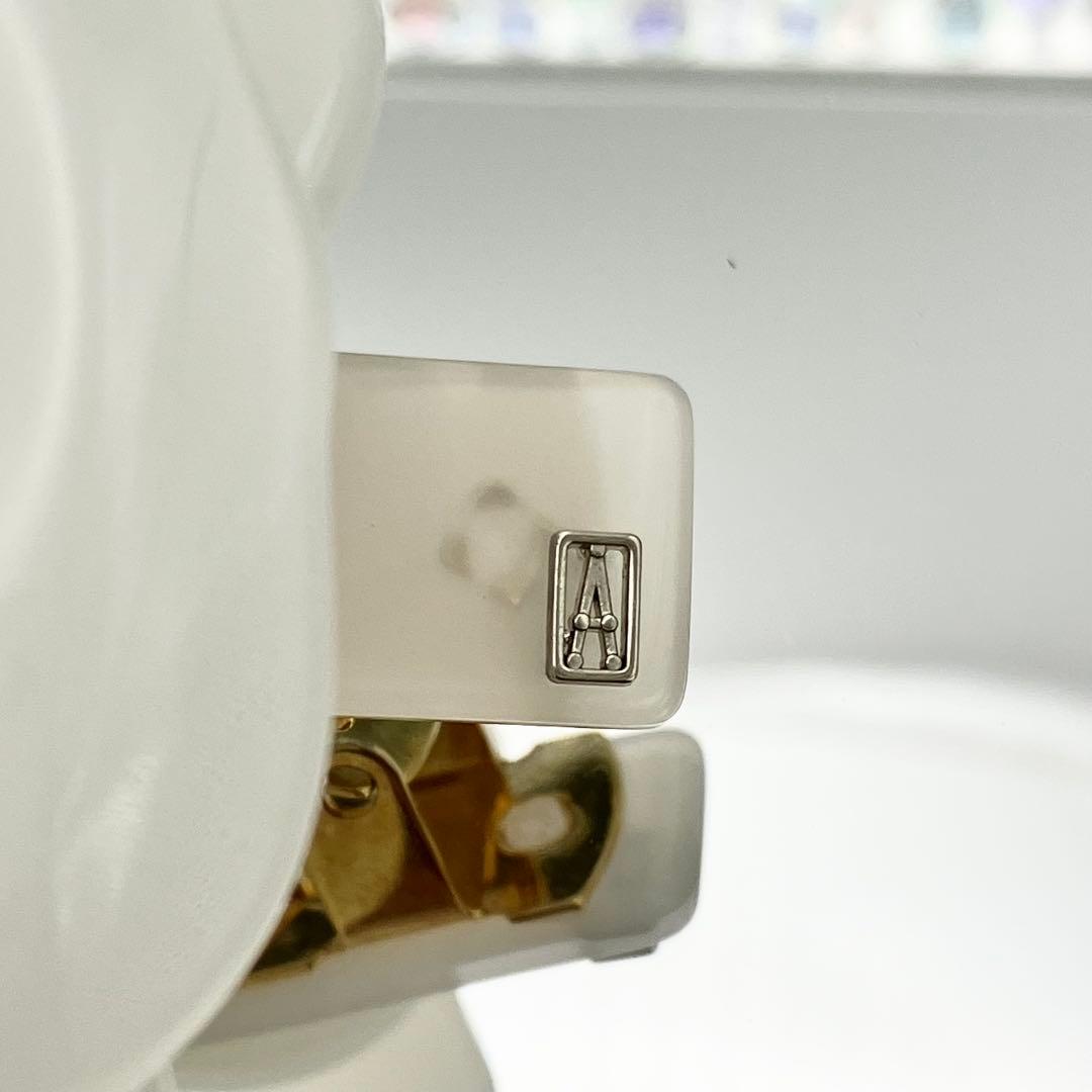 【極美品】アレクサンドルドゥパリ バレッタ 花 フラワー ホワイト ストーン