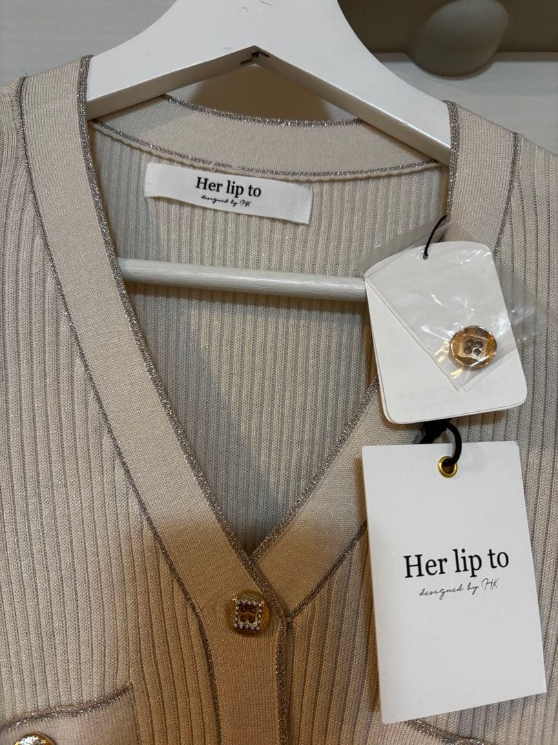 ワンピース herlipto Suite Room Knit Long Dress ecru