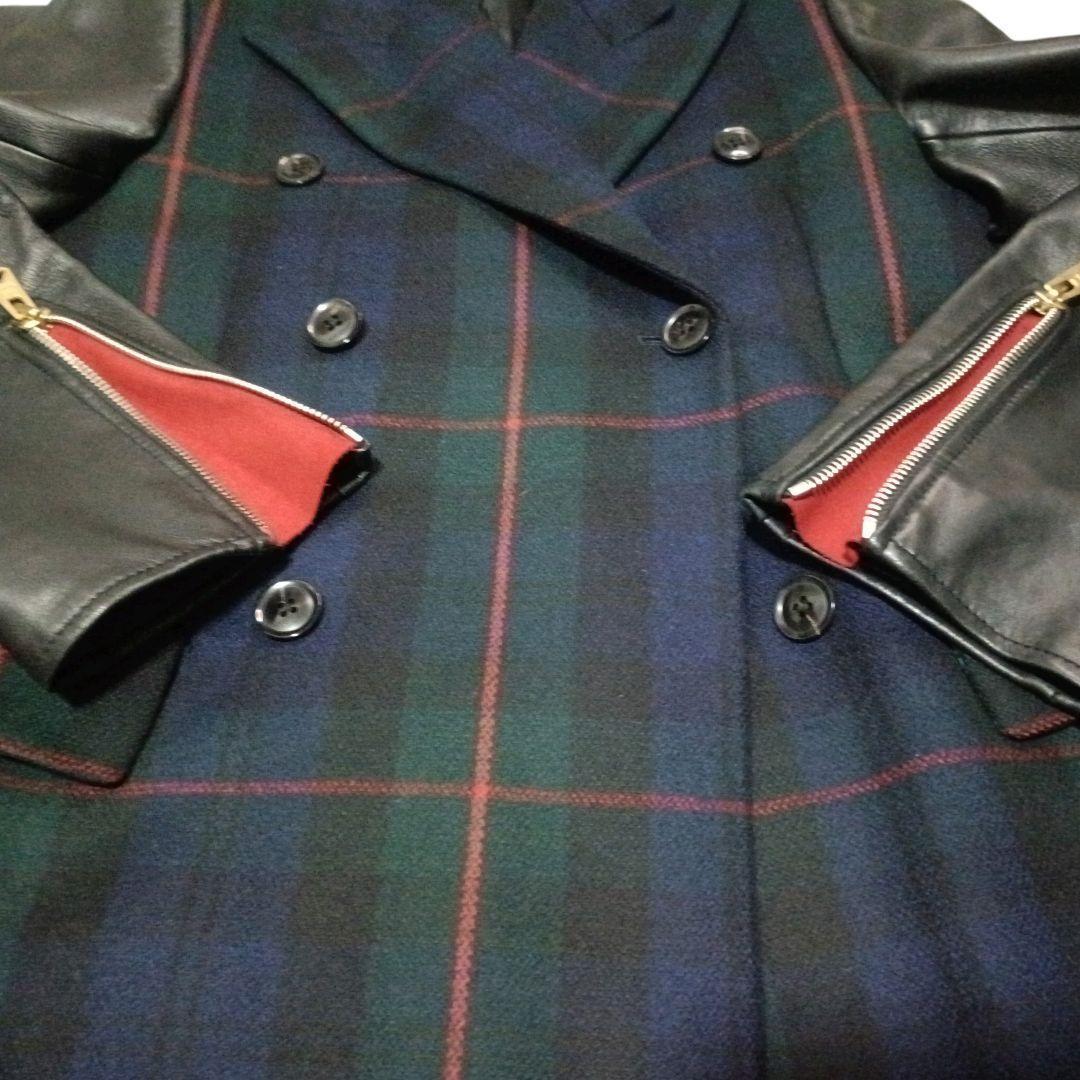 ✨Paul Smith 18AW ラムレザー切替 ダブルブレストチェスターコート