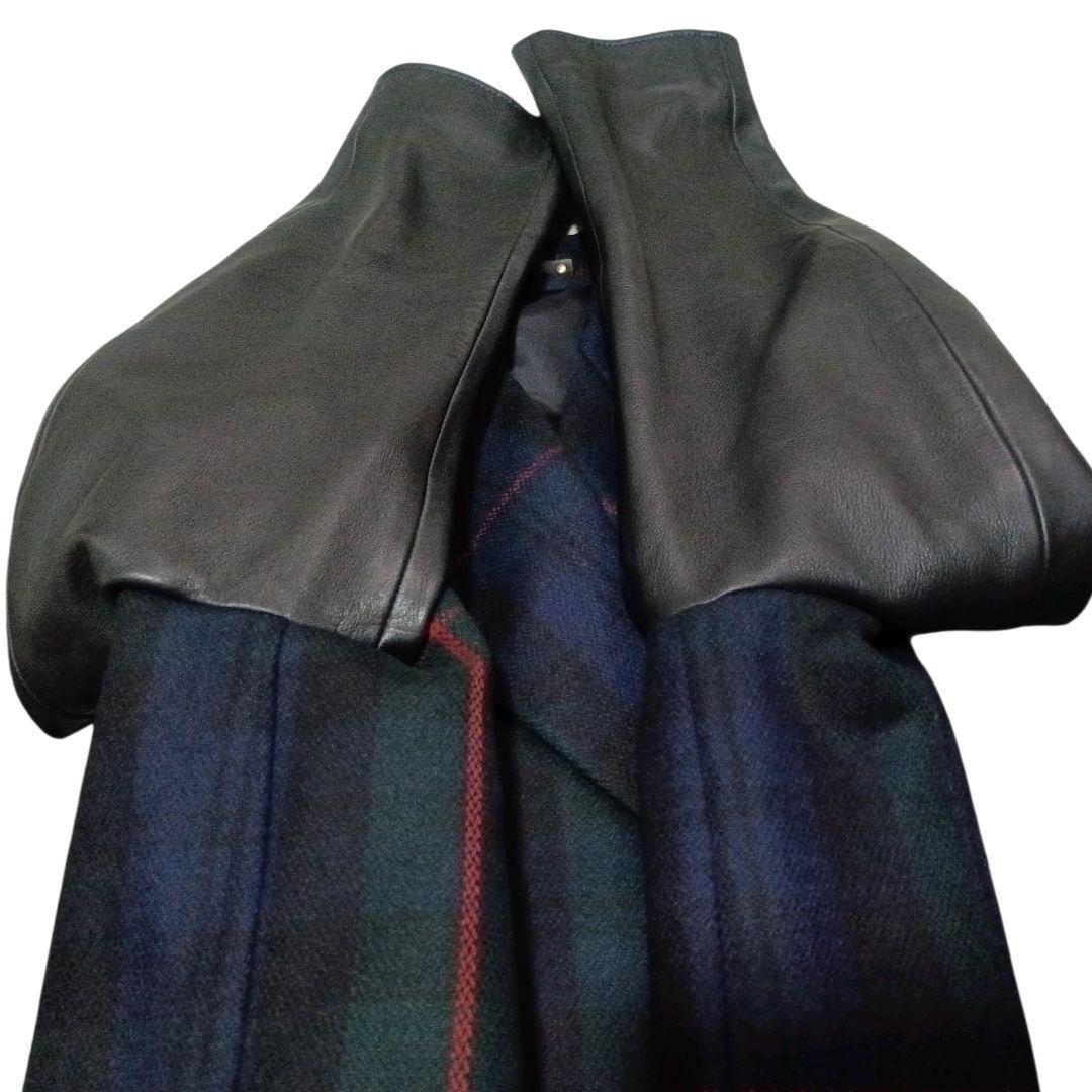 ✨Paul Smith 18AW ラムレザー切替 ダブルブレストチェスターコート