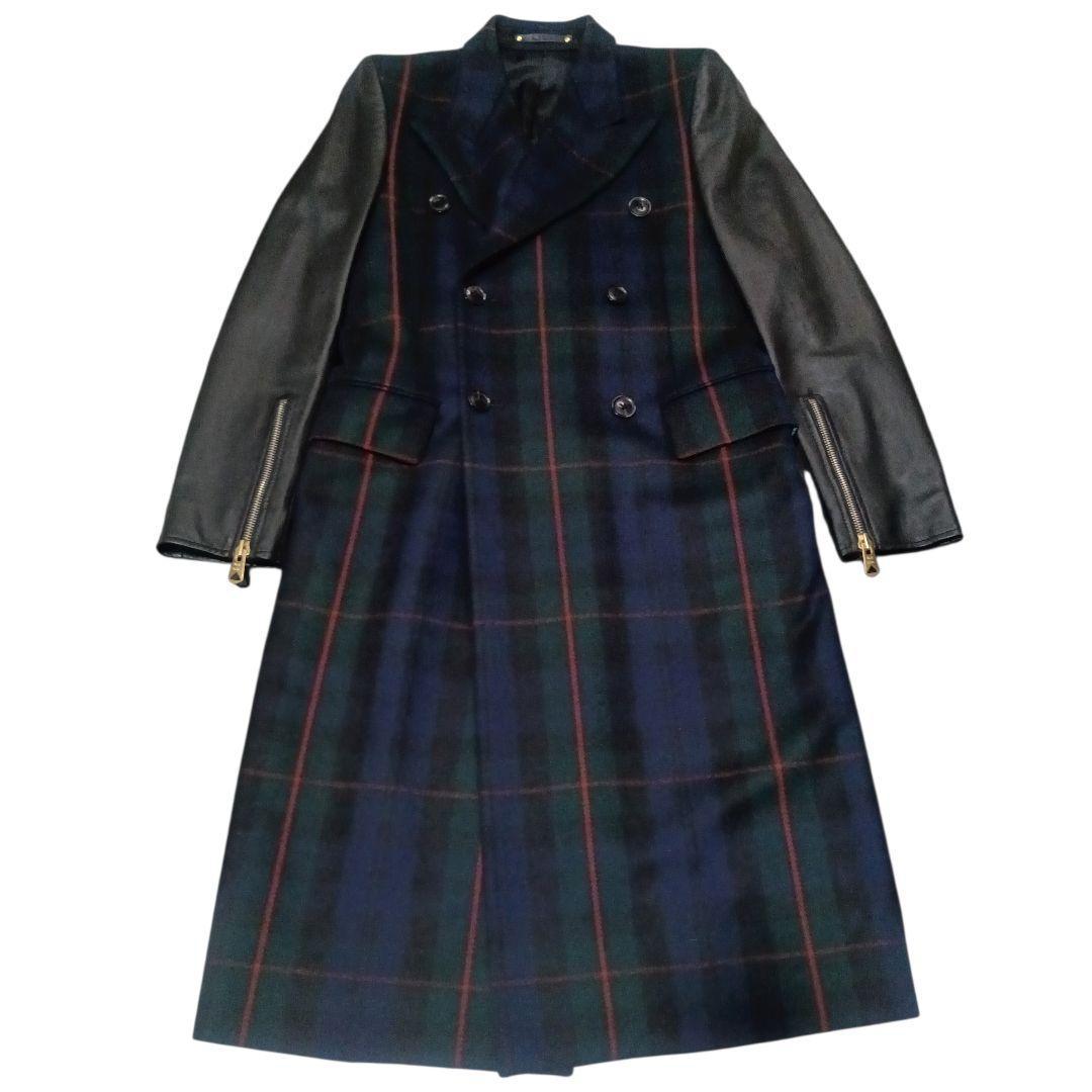 ✨Paul Smith 18AW ラムレザー切替 ダブルブレストチェスターコート