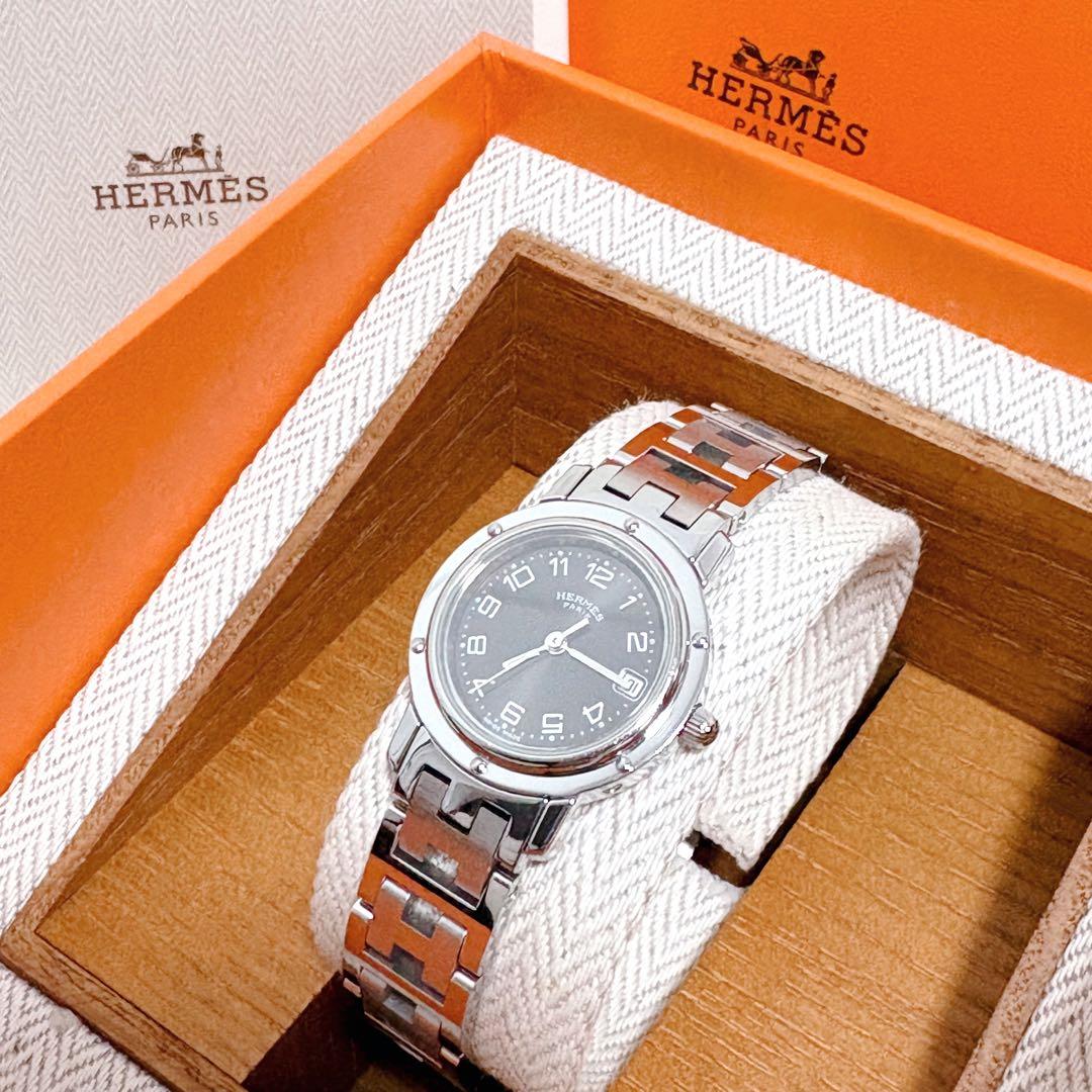 ✨極美品✨HERMES エルメス クリッパー 3針 デイト Hロゴ 純正ベルト