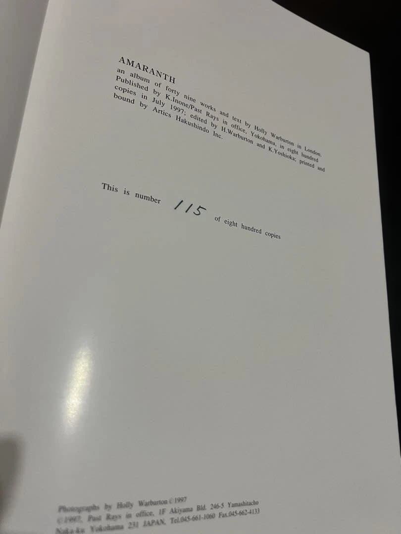 Holly Warburton / Amaranth 作品集 アマランス