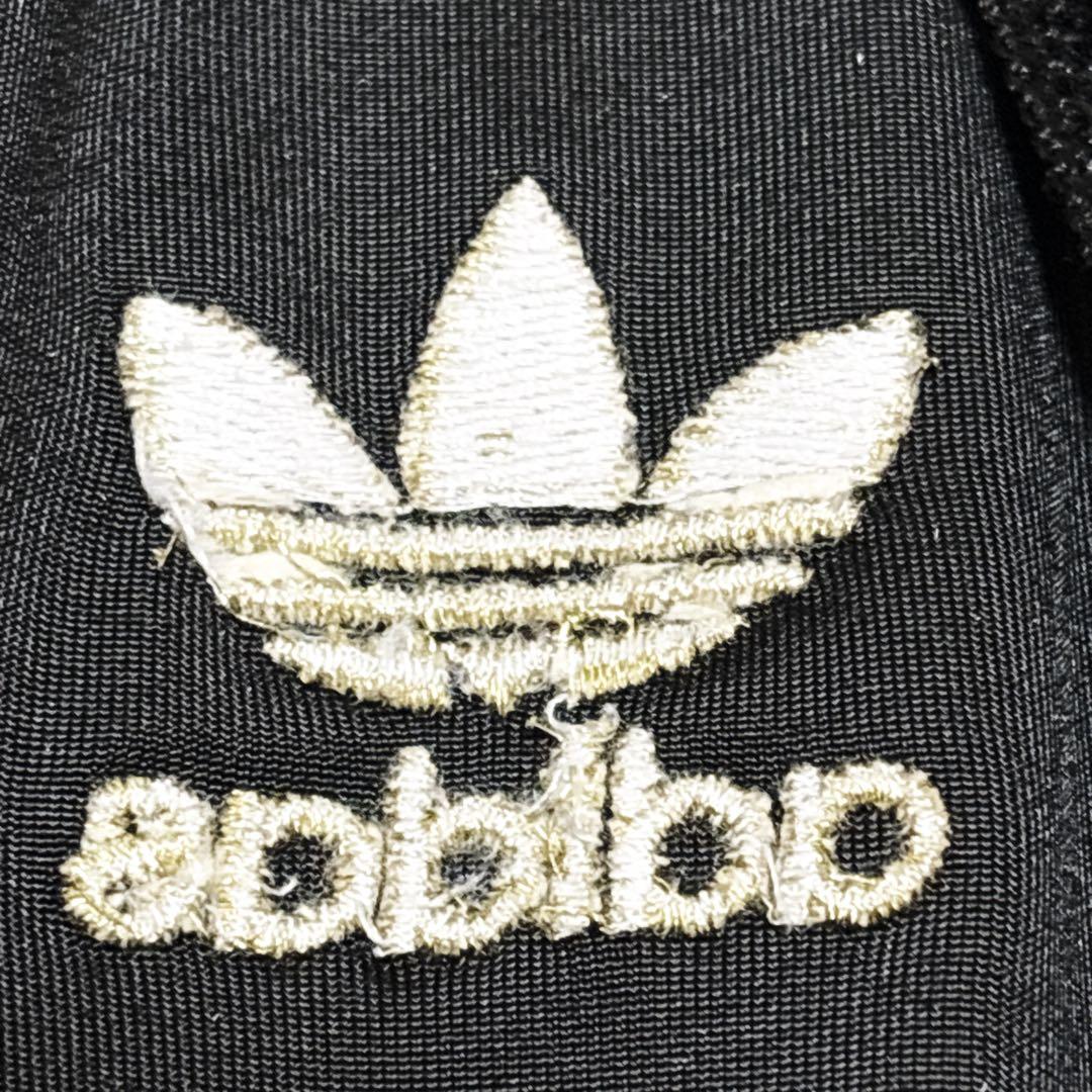 新品級✨adidas ベロア トラックジャケット 金 トレフォイル 黒 L 刺繍