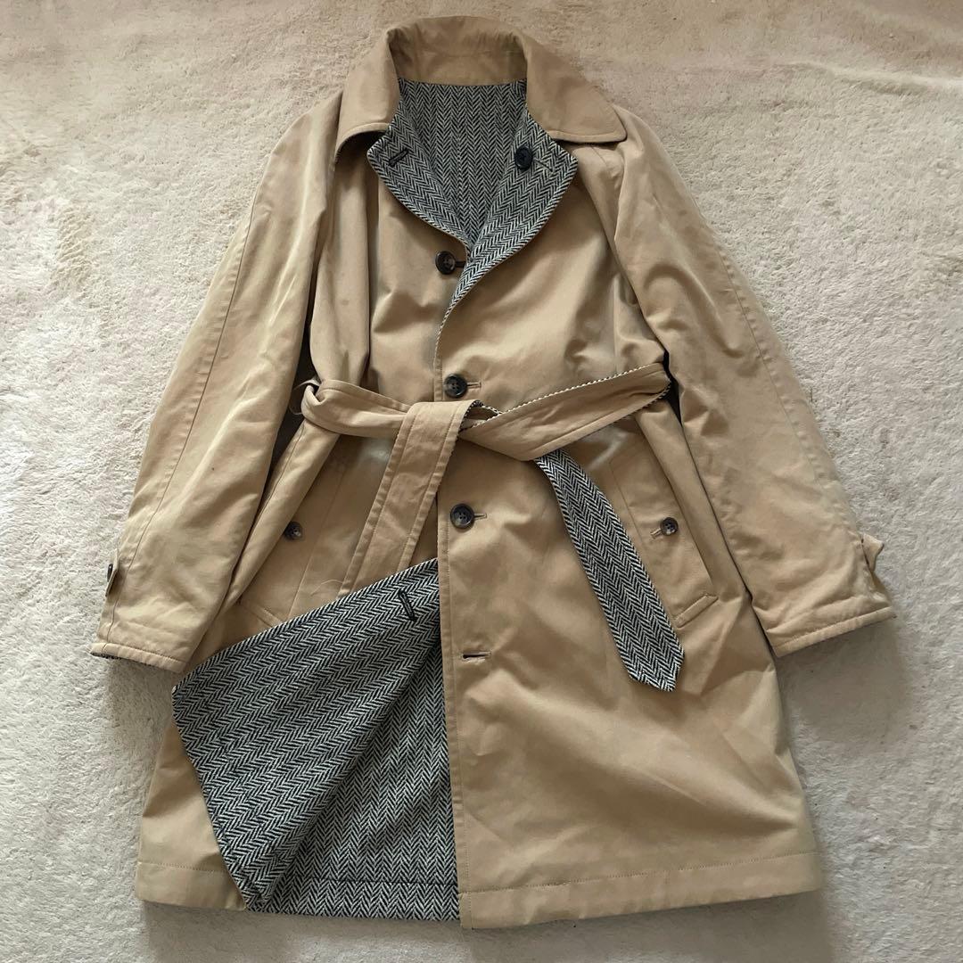 【極美品】ラルフローレン ヘリンボーン リバーシブル ウール ロングコート