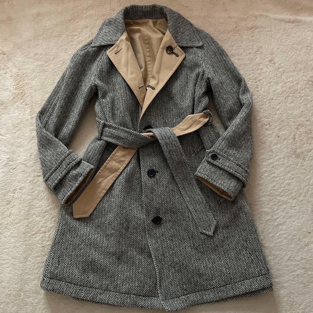 【極美品】ラルフローレン ヘリンボーン リバーシブル ウール ロングコート
