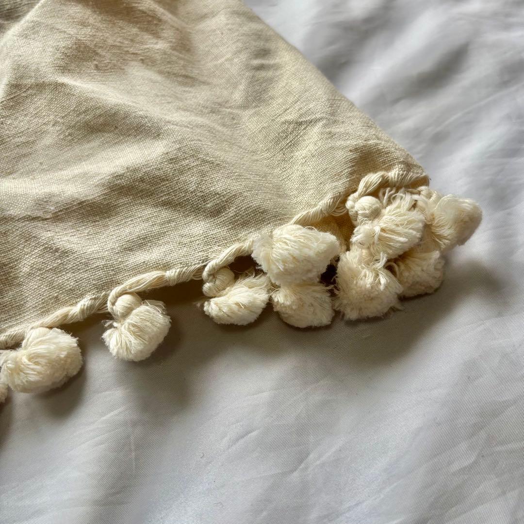 【新品タグ付】　45R カディコットンプルオーバー　R刺繍　コットン　ポンポン