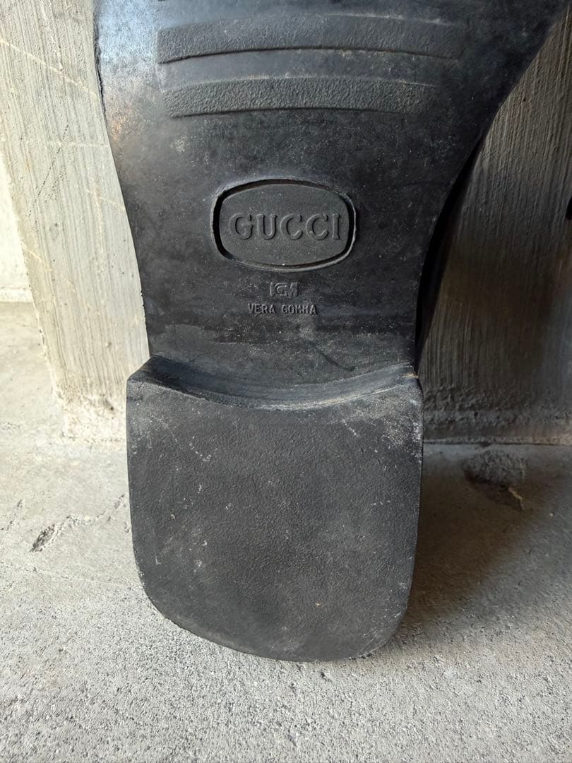 靴 GUCCI Archive Black Horsebit Loafers