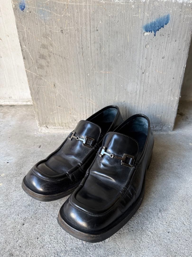 靴 GUCCI Archive Black Horsebit Loafers
