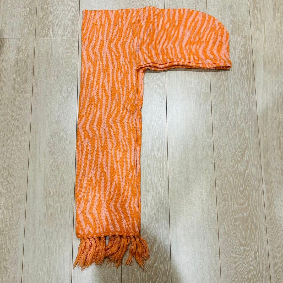 BoTT 24AW HOODED SCARF オレンジ　ゼブラ柄