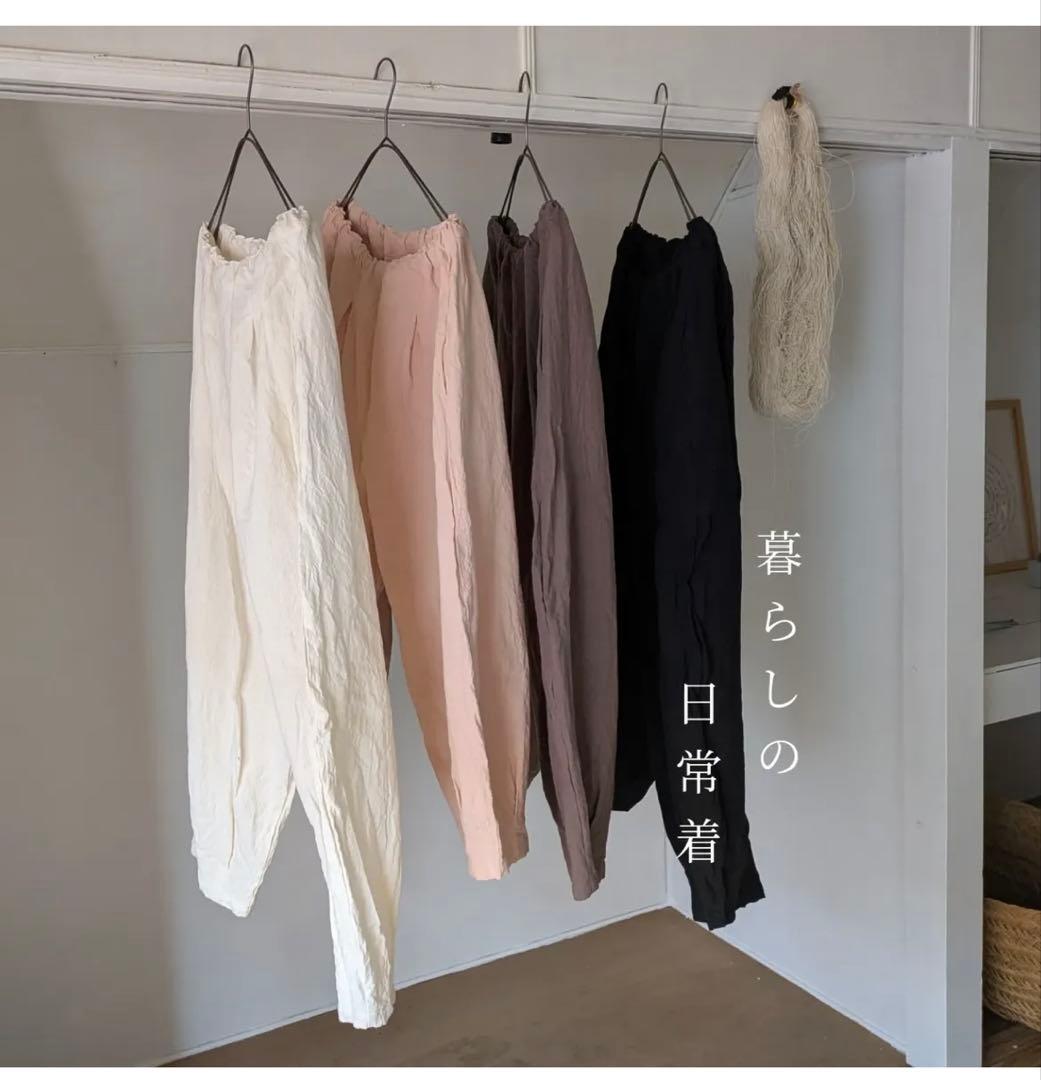 週末限定価格☆cheer札幌 hibi コットンリネン先染めパンツ　薄ピンク