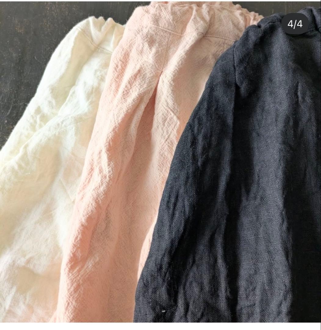 週末限定価格☆cheer札幌 hibi コットンリネン先染めパンツ　薄ピンク