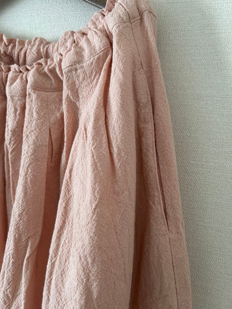 週末限定価格☆cheer札幌 hibi コットンリネン先染めパンツ　薄ピンク