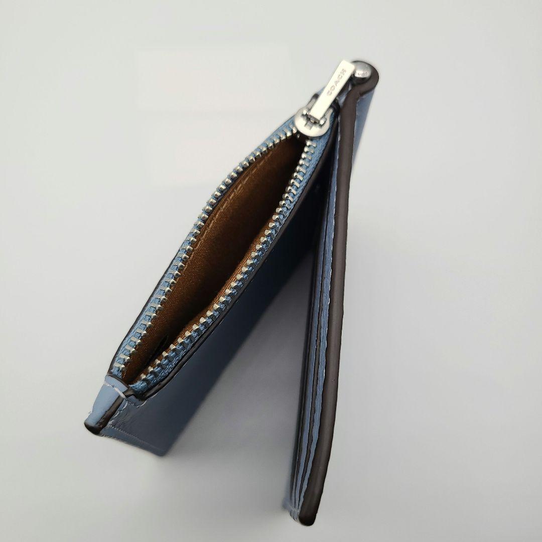 COACH マネークリップ 新品 ライトブルー 新作カラー ペブルレザー メンズ
