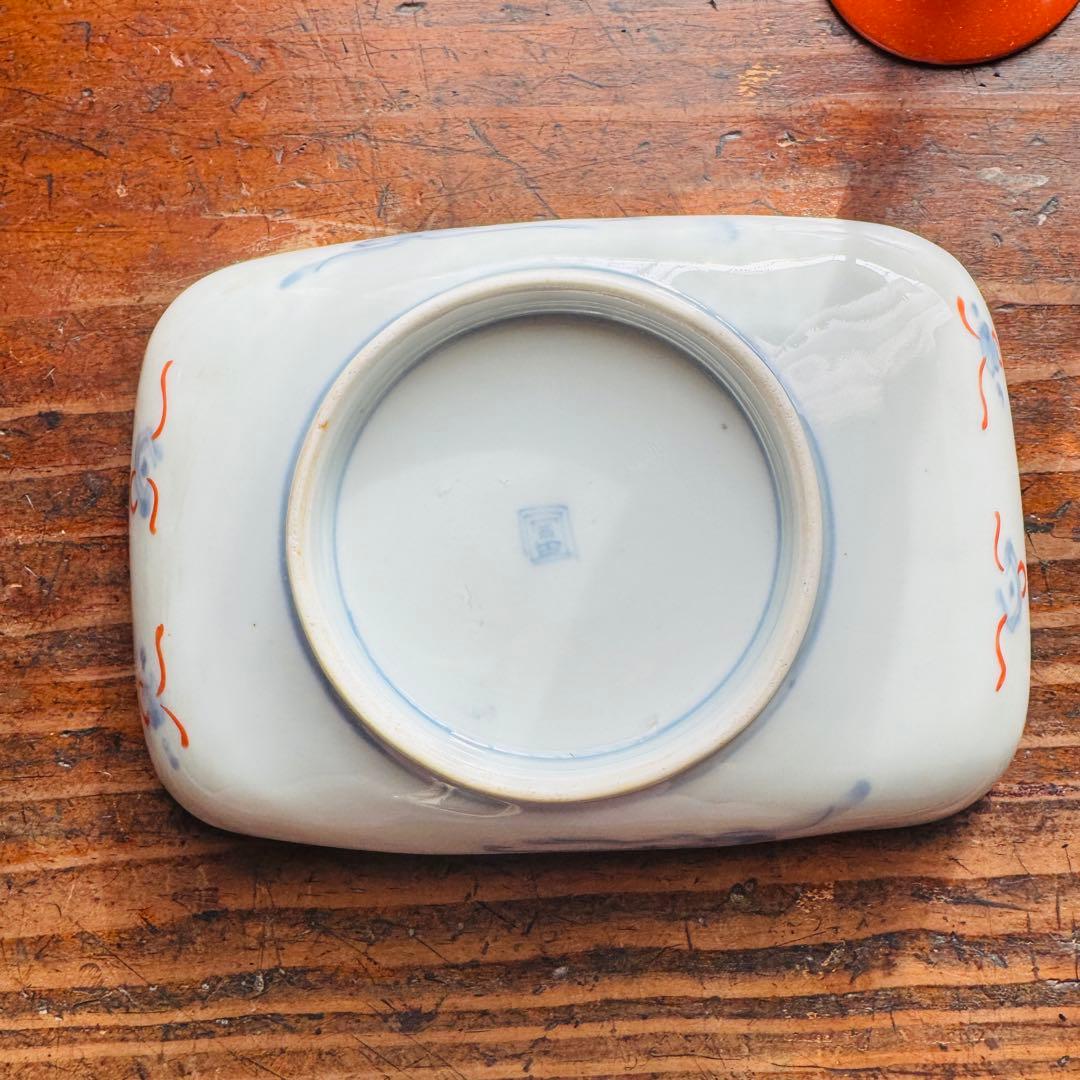 骨董皿　伊万里 錦手色絵 帆船　波　松竹梅文長皿　おまとめ