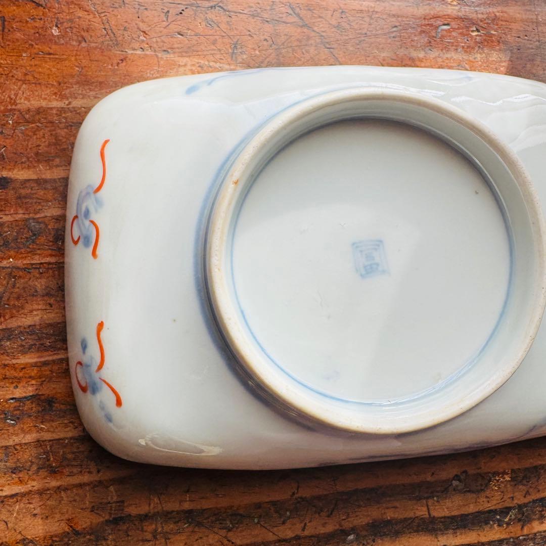 骨董皿　伊万里 錦手色絵 帆船　波　松竹梅文長皿　おまとめ