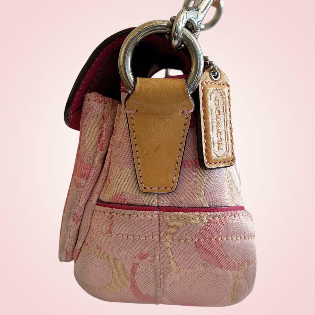 COACH コーチ SOHO ソーホー ショルダーバッグ シグネチャー ピンク