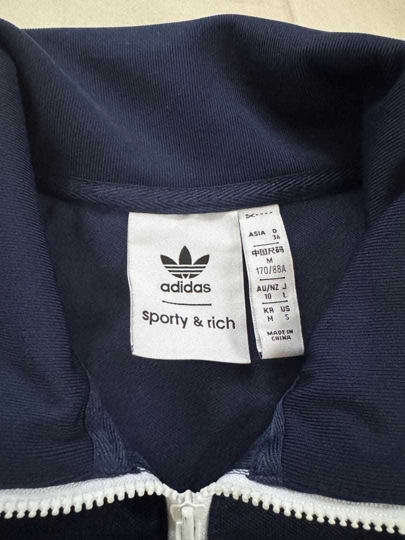 〔19〕adidas スポーティー＆リッチ ネイビー ハーフジップジャージ L
